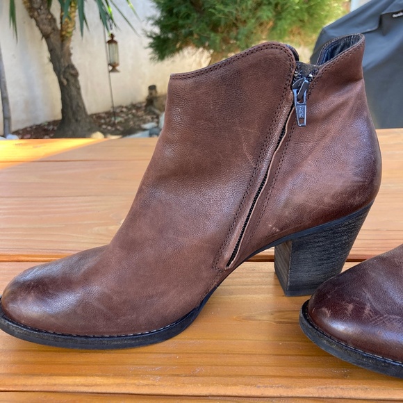 Paul Green Brown Zippered Heeled Booties Size 9 US Made in Austria UK 6.5 - Picture 5 of 11